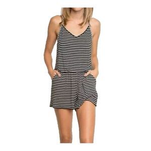 Brandy Melville Black and White Striped Romper
